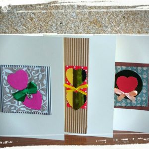 Κάρτα μεγάλη "handmade" (καρδούλες)