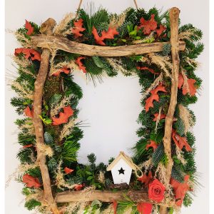 Χριστουγεννιάτικο Στεφάνι- Κάδρο (κρεμαστό- 60x70cm)